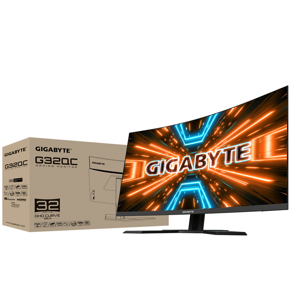 2560 x 1440 VA 1500R Display FreeSync Premium Pro G-Sync Compatible Ready VESA Display HDR400 94% DCI-P3 Response Time MPRT GIGABYTE G32QC 32 165Hz 1440P Curved Gaming Monitor 1ms 