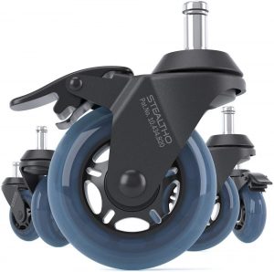 STEALTHO Patented Replacement Office Chair Caster Wheels Set of 5 with Breaks