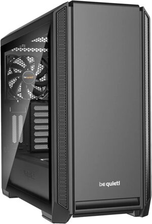 be quiet! Silent Base 601 Window Black Mid-Tower ATX Computer Case, two 140mm fans, 10mm extra thick insulation mats, PSU shroud (BGW26)