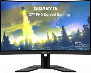 GIGABYTE G27FC A 27" 165Hz 1080P Curved Gaming Monitor, 1920 x 1080 VA 1500R Display, 1ms (MPRT) Response Time, 91% DCI-P3, FreeSync Premium, 1x Display Port 1.2, 2x HDMI 1.4