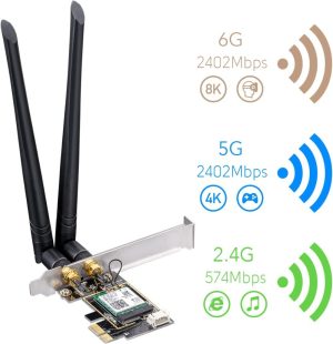 כ.רשת אלחוטי Cudy WE3000 AX200 WIFI 6 Bluetooth 5.2 PCI-E