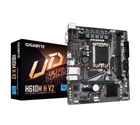 לוח לאינטל דור 12-14 Gigabyte H610M H V2 DDR5 VGA HDMI
