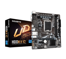 לוח לאינטל דור 12-14 Gigabyte H610M H V2 DDR5 VGA HDMI