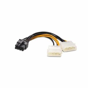 מתאם חיבור חשמל MOLEX POWER כפול לחיבור 8 פין לכרטיס מסך