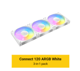 מאווררים למארז ANTEC Connect C120 ARGB WHITE 3PK