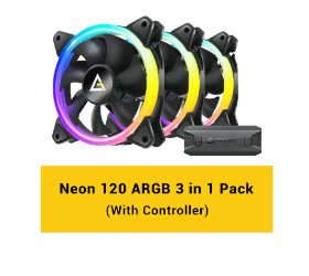 מאווררים למארז ANTEC NEON 120 ARGB BLACK 3PK