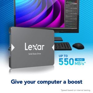 Lexar NS100 512GB SATA SSD front view