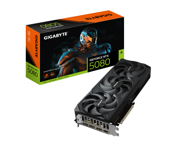 כ.מסך GIGABYTE GeForce RTX 5080 WINDFORCE OC SFF 16G