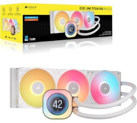 קירור נוזלי לבן Corsair iCUE TITAN 360 RX LCD White 360mm AIO
