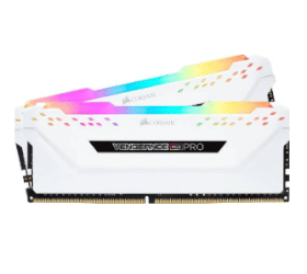 זכרון לנייח CORSAIR VENGEANCE RGB PRO 32GB 2x16GB DDR4 DRAM WHITE