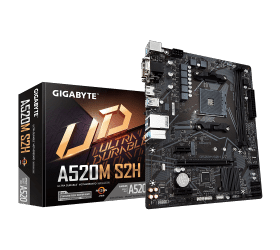 לוח אם למעבדי Gigabyte A520M S2H 1.3 VGA DVI HDMI AM4 AMD
