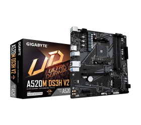 לוח אם GIGABYTE A520M DS3H V2 1.0 AM4 AMD MICRO-ATX