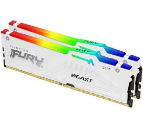 ז.לבן לנייח DDR5 32GB 2x16GB 6400Mhz C32 Kingston Fury Beast RGB