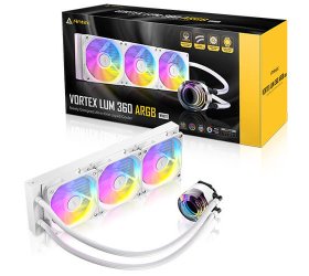 קירור נוזלי משולש לבן ANTEC VORTEX LUM 360 WHITE ARGB 280W TDP