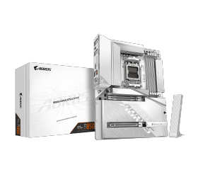 לוח לבן עם מחברי חשמל מאחור Gigabyte B850 A STEALTH AM5 DDR5 WIFI